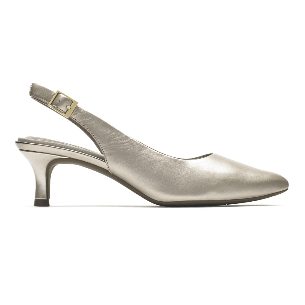 Rockport Womens Pumps Silver - Total Motion Kaiya Slingback - UK 340-KZIHSN